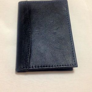 Black Leather Card Case with Inserts
